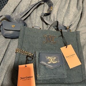 Juicy Couture Denim Blue cross body bag and wallet